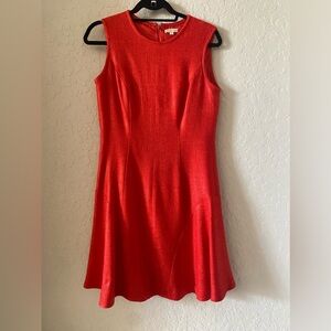 Shoshanna cherry red fit and flare dress